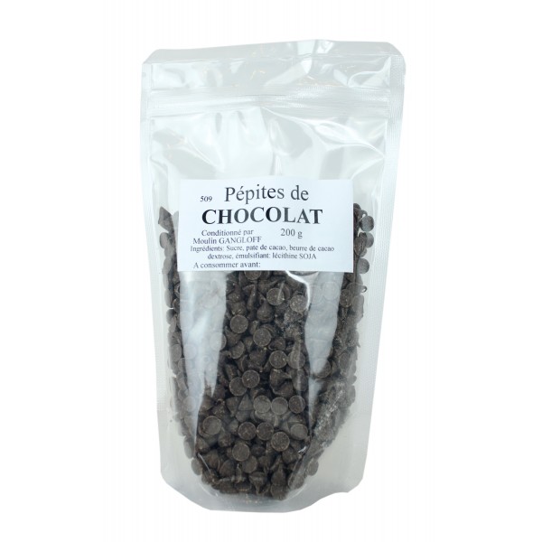 Pépites de chocolat noir 66% (250g) – Au Gramme Près